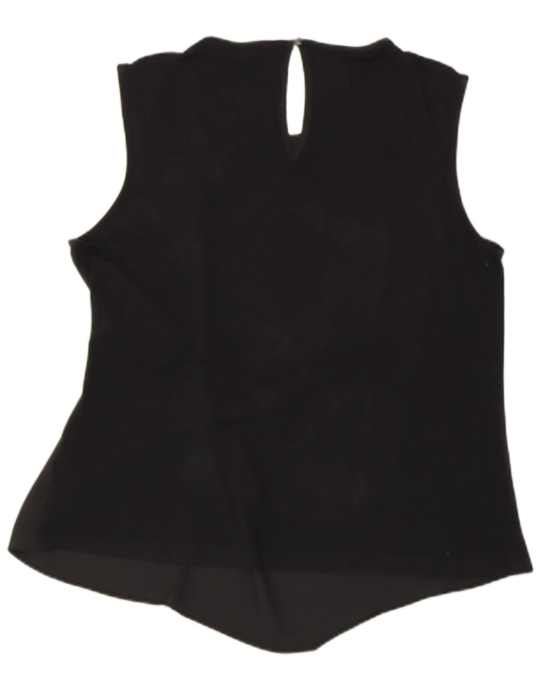 WAREHOUSE Top camicetta senza maniche da donna UK 16 grande viscosa nera