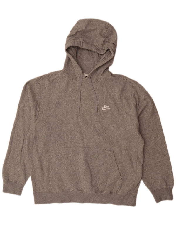 Felpa con cappuccio da uomo Nike Large in cotone chiazzato grigio