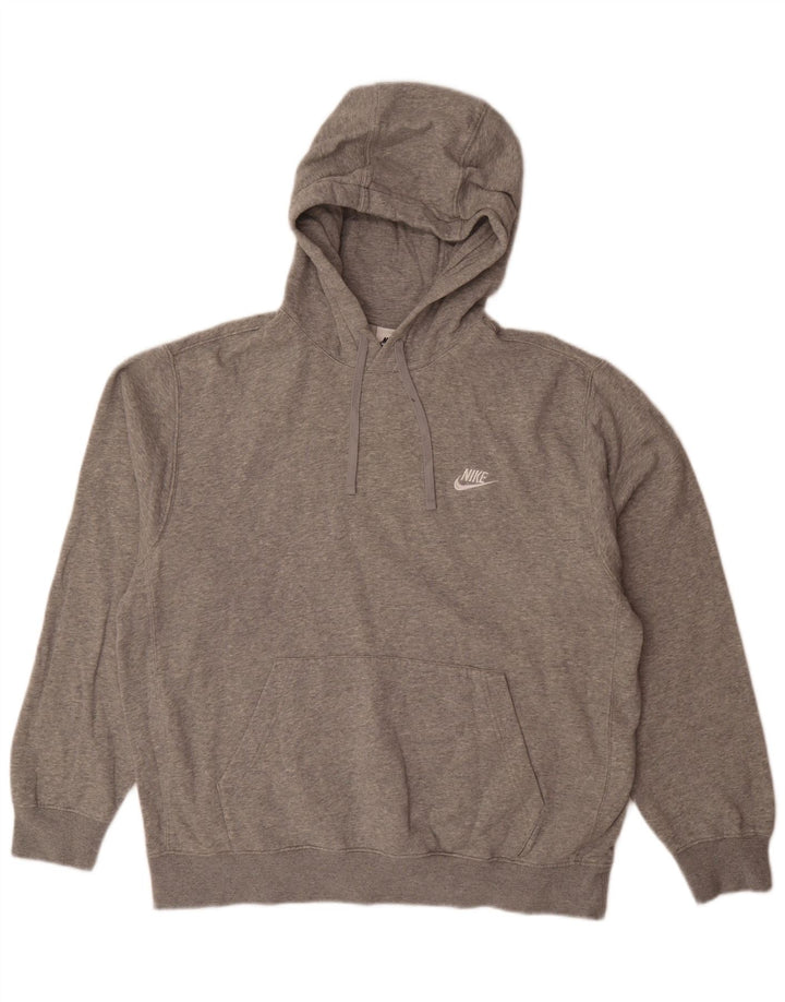 Felpa con cappuccio da uomo Nike Large in cotone chiazzato grigio