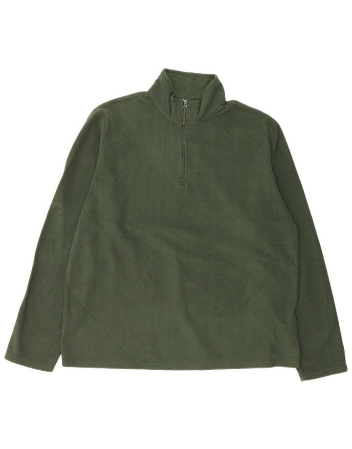 Maglione in pile da uomo con collo e zip Mountain Warehouse XL verde poliestere