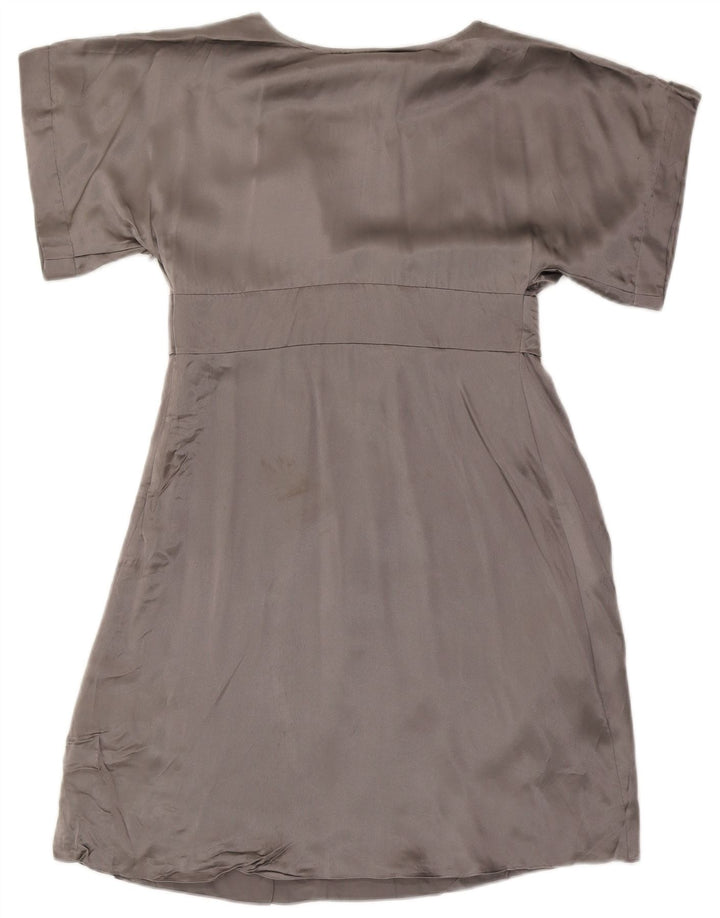 Abito impero da donna Ted Baker taglia 3 in seta grigio medio