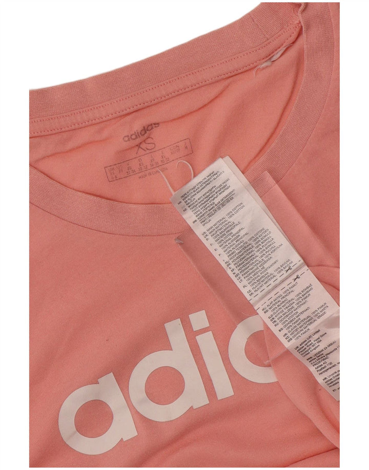 T-shirt grafica da donna ADIDAS Top UK 4/6 XS cotone rosa