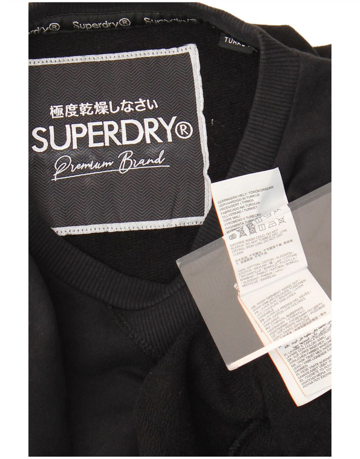 Abito maglione in felpa con grafica da donna SUPERDRY UK 12 Cotone nero medio