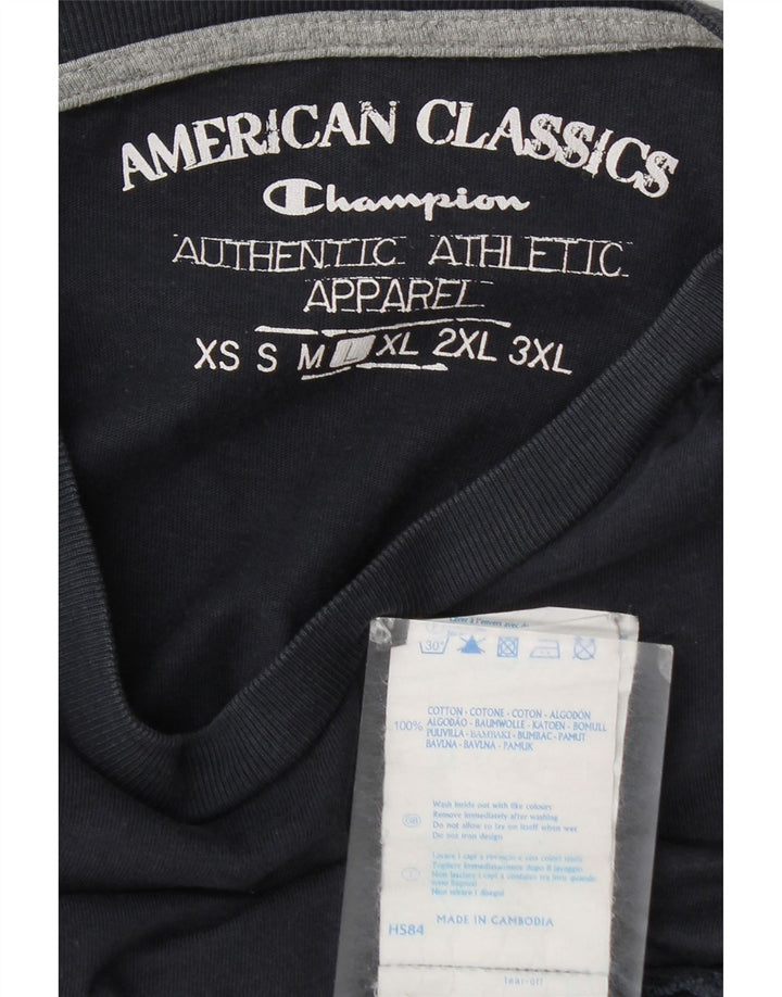T-shirt da uomo Champion Top Large in cotone blu navy