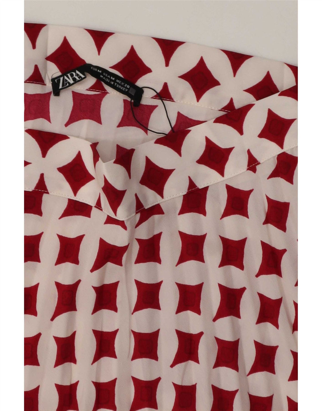 Minigonna Zara da donna media W28 bianca geometrica