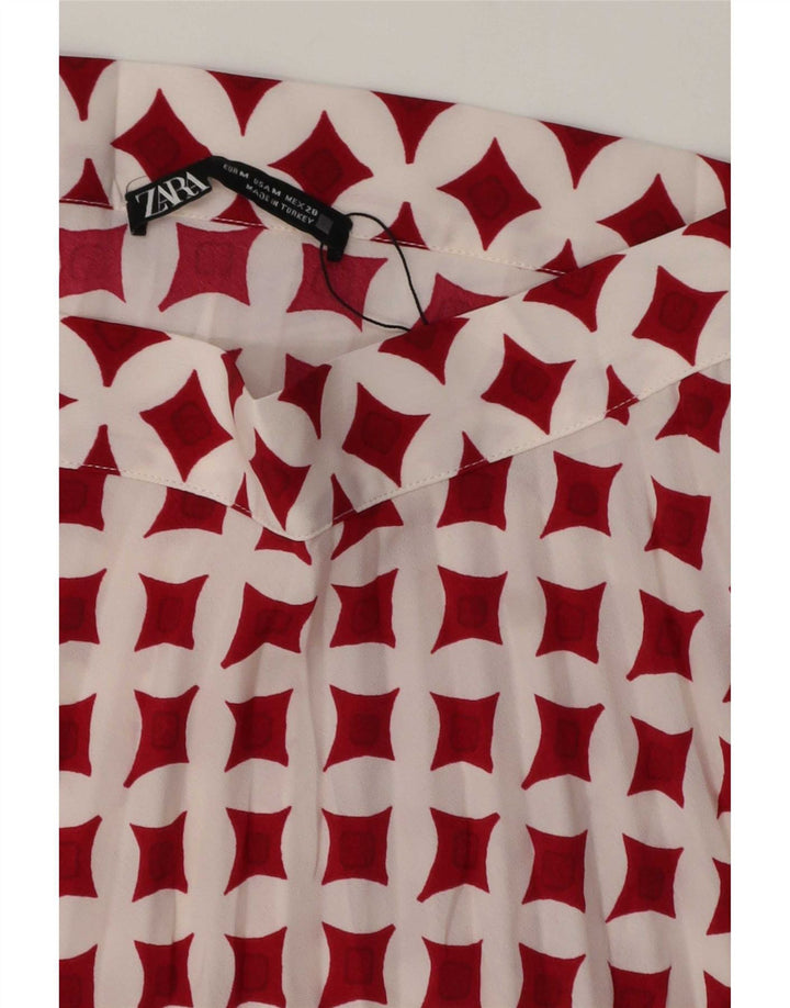 Minigonna Zara da donna media W28 bianca geometrica