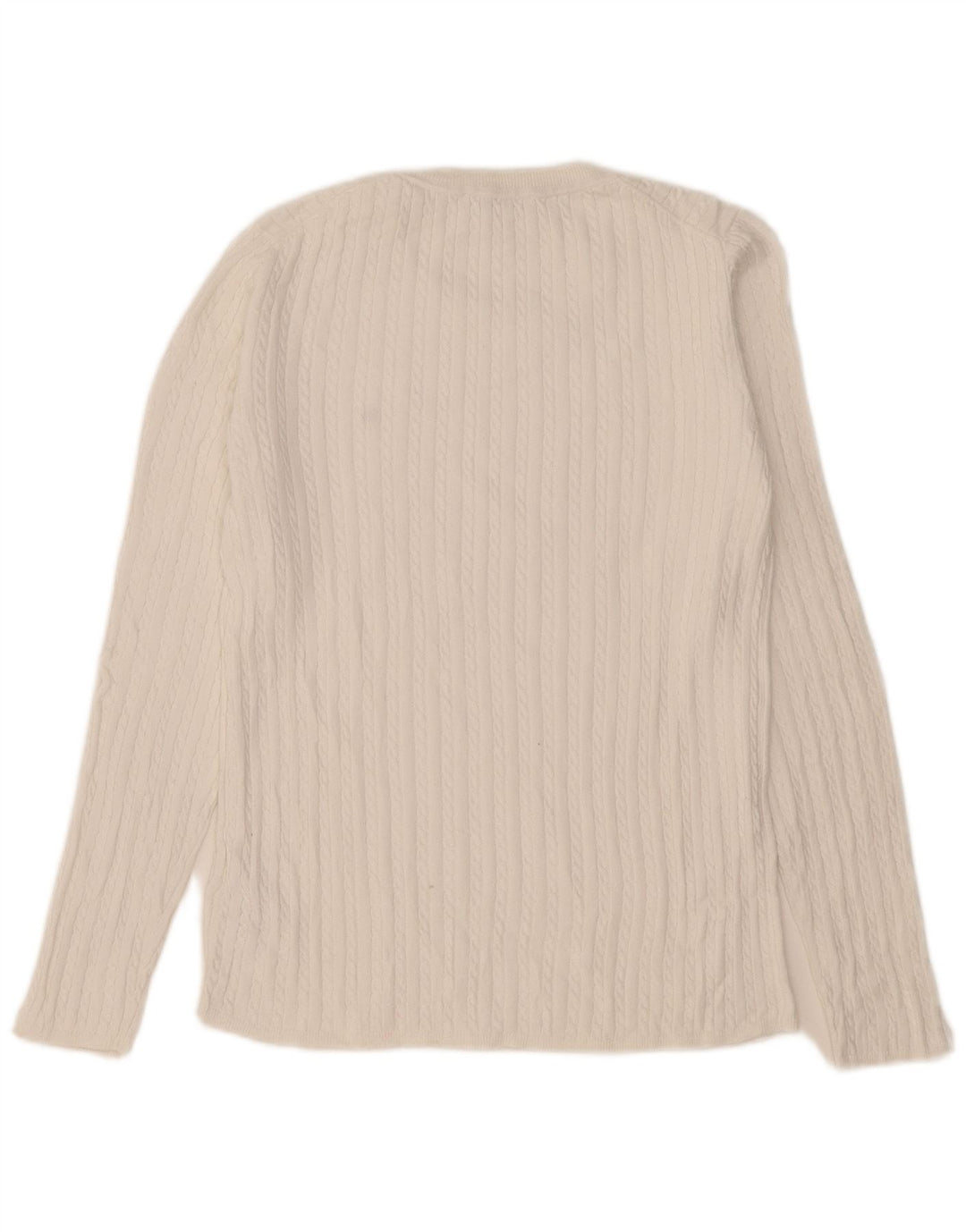 Maglione maglione girocollo da donna Tommy Hilfiger UK 14 cotone bianco medio