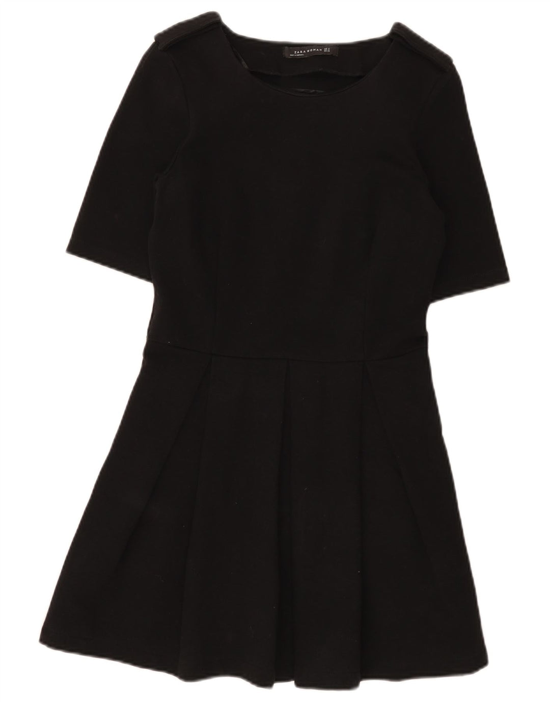 Abito a trapezio da donna Zara UK 12 cotone nero medio