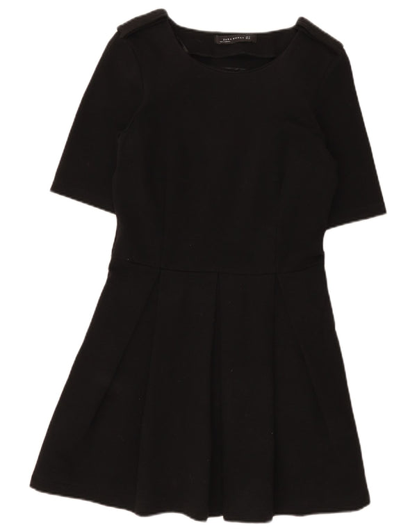 Abito a trapezio da donna Zara UK 12 cotone nero medio