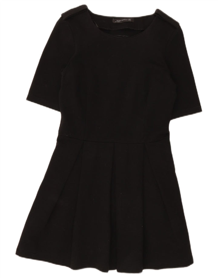 Abito a trapezio da donna Zara UK 12 cotone nero medio
