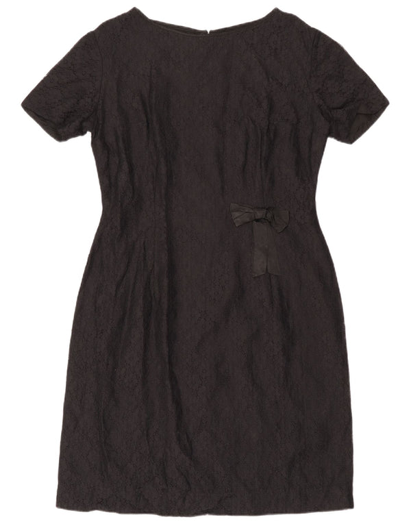 Abito tubino vintage in pizzo da donna IT 44 medio nero floreale