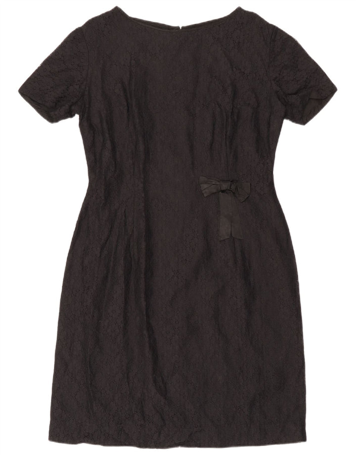 Abito tubino vintage in pizzo da donna IT 44 medio nero floreale