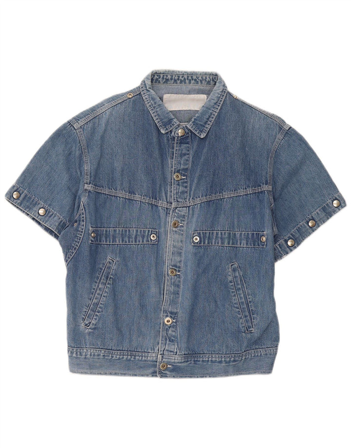 Camicia di jeans a maniche corte da uomo Lemon Blu medio