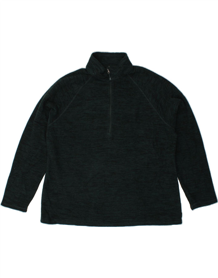 EDDIE BAUER Mens Zip Neck Fleece Jumper 2XL Green Flecked Polyester Vintage Eddie Bauer and Second-Hand Eddie Bauer from Messina Hembry 