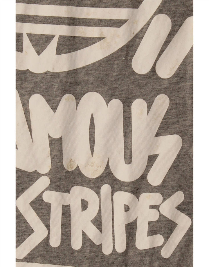 T-shirt grafica da uomo ADIDAS Top grande in cotone grigio