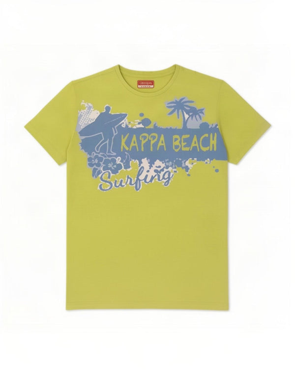 T-shirt grafica da uomo Kappa Top Large in cotone verde