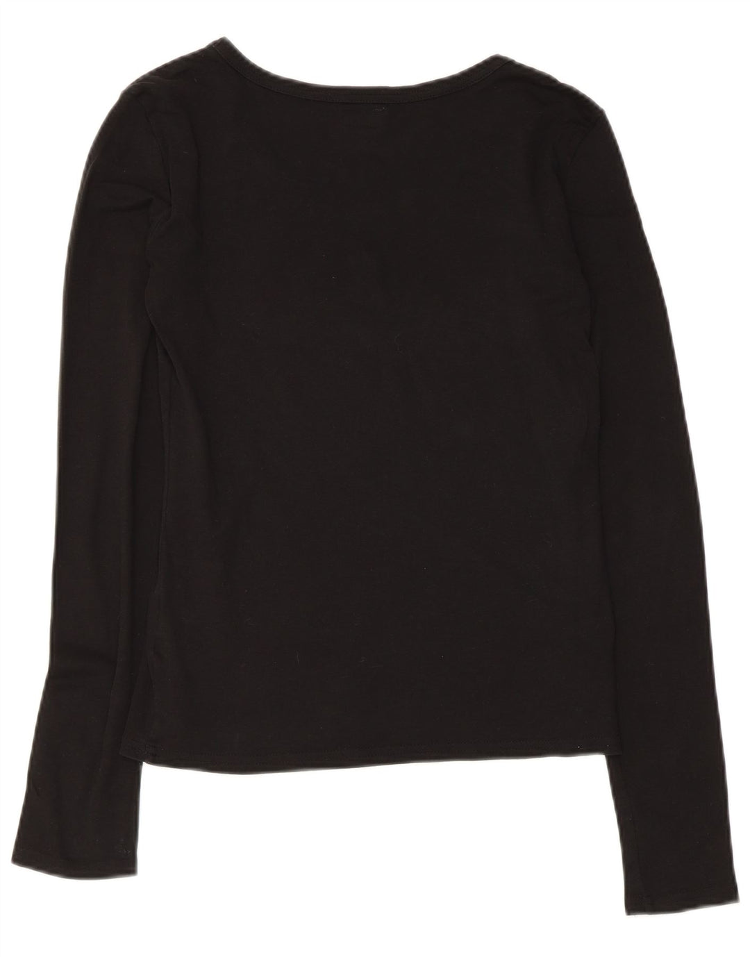 Top grafico da donna Armani manica lunga UK 12 cotone nero medio