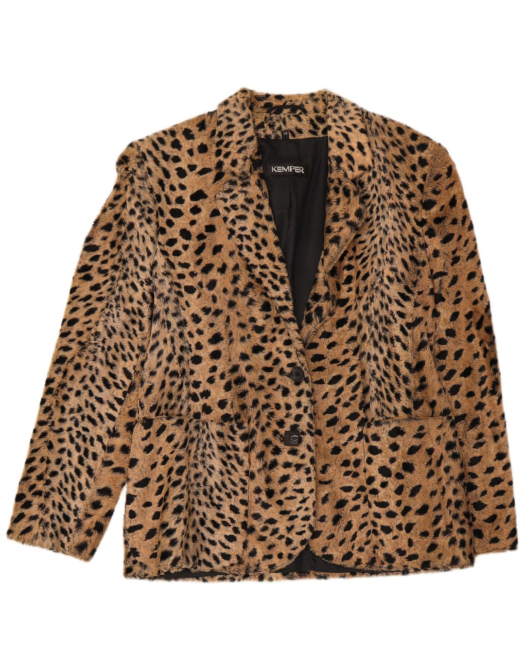 Giacca blazer da donna a 2 bottoni Kemper EU 38 beige medio stampa animalier