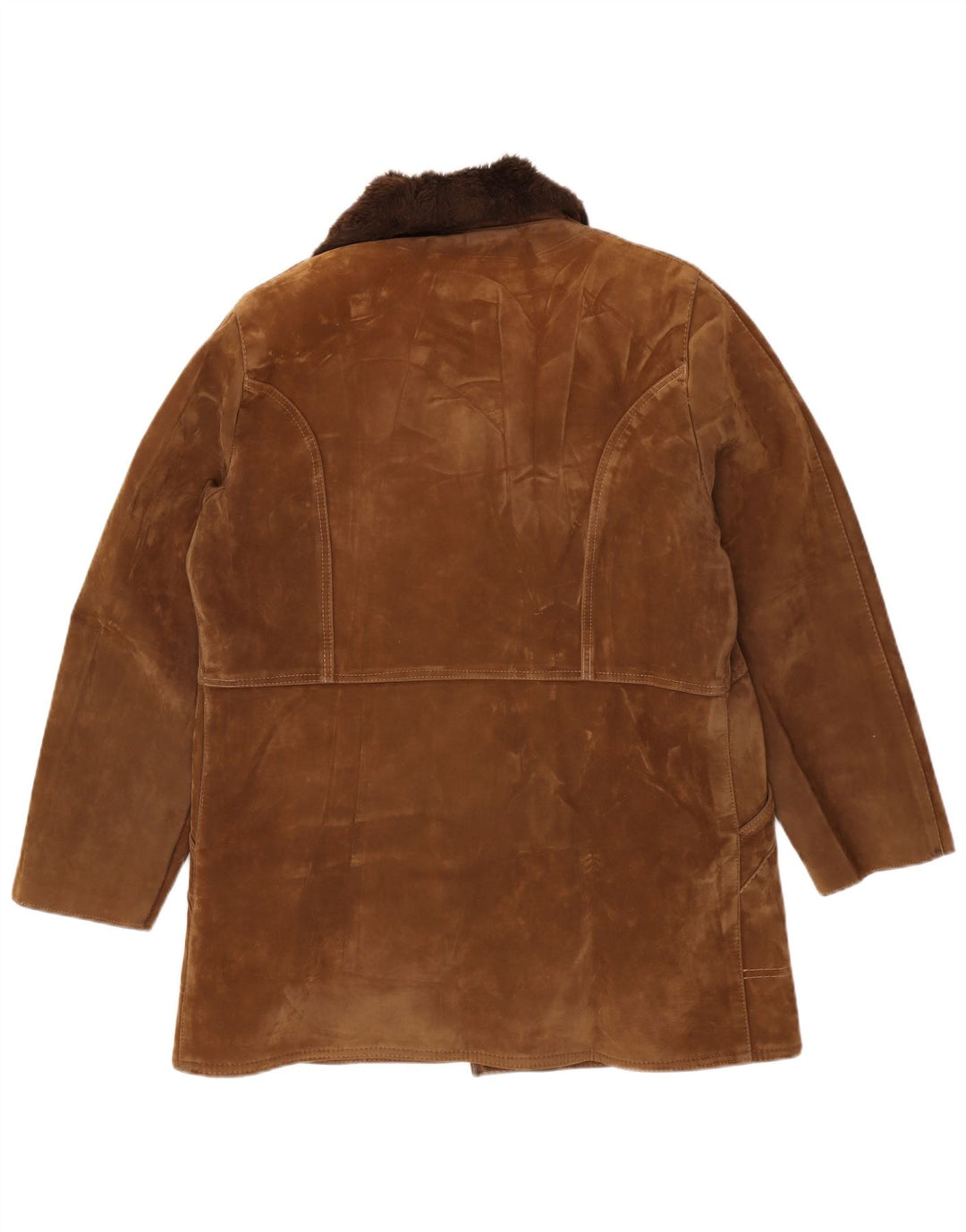 Giacca Sherpa vintage da uomo UK 42 XL Marrone