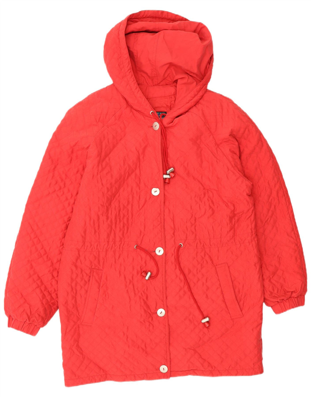 Giacca trapuntata oversize con cappuccio da donna Alba Fornari UK 10 piccola rossa