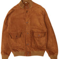 Giubbotto bomber vintage in pelle scamosciata da uomo IT 50 grande marrone