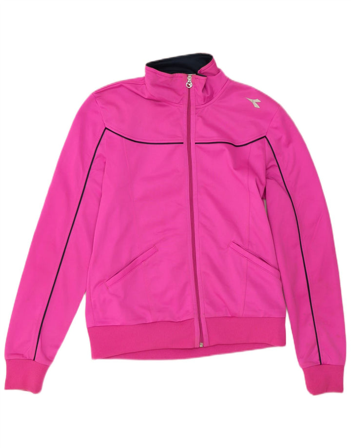 Giacca da tuta da donna Diadora UK 14 poliestere rosa medio