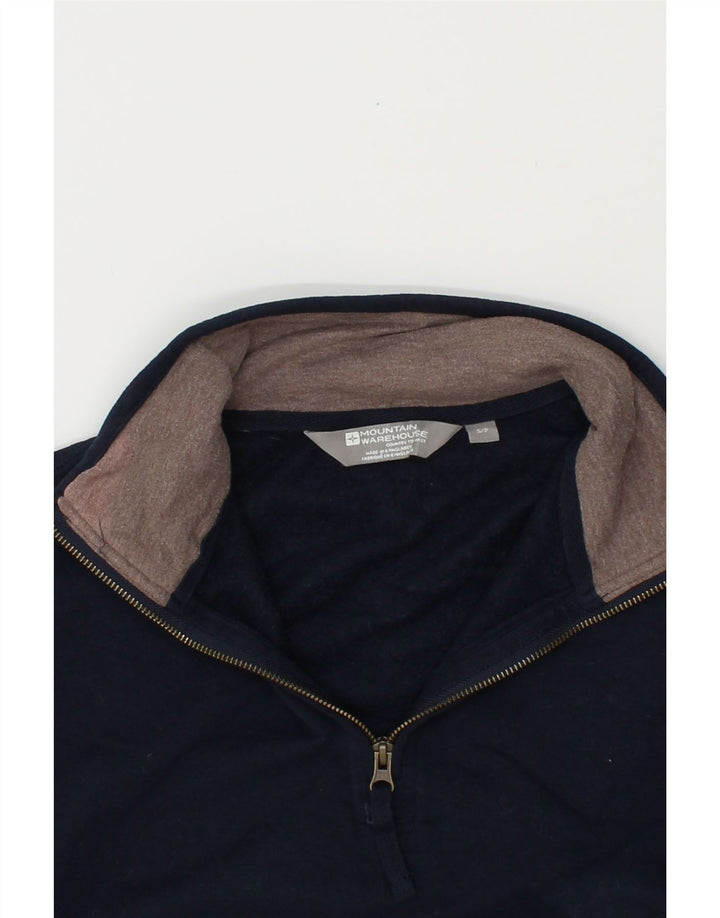 MOUNTAIN WAREHOUSE Mens Zip Neck Sweatshirt Jumper Small Navy Blue Cotton Vintage Mountain Warehouse and Second-Hand Mountain Warehouse from Messina Hembry 