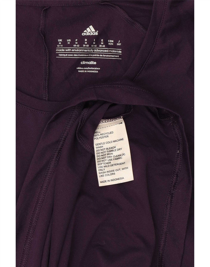 T-shirt Adidas Climalite da donna Top UK 12/14 Poliestere viola medio