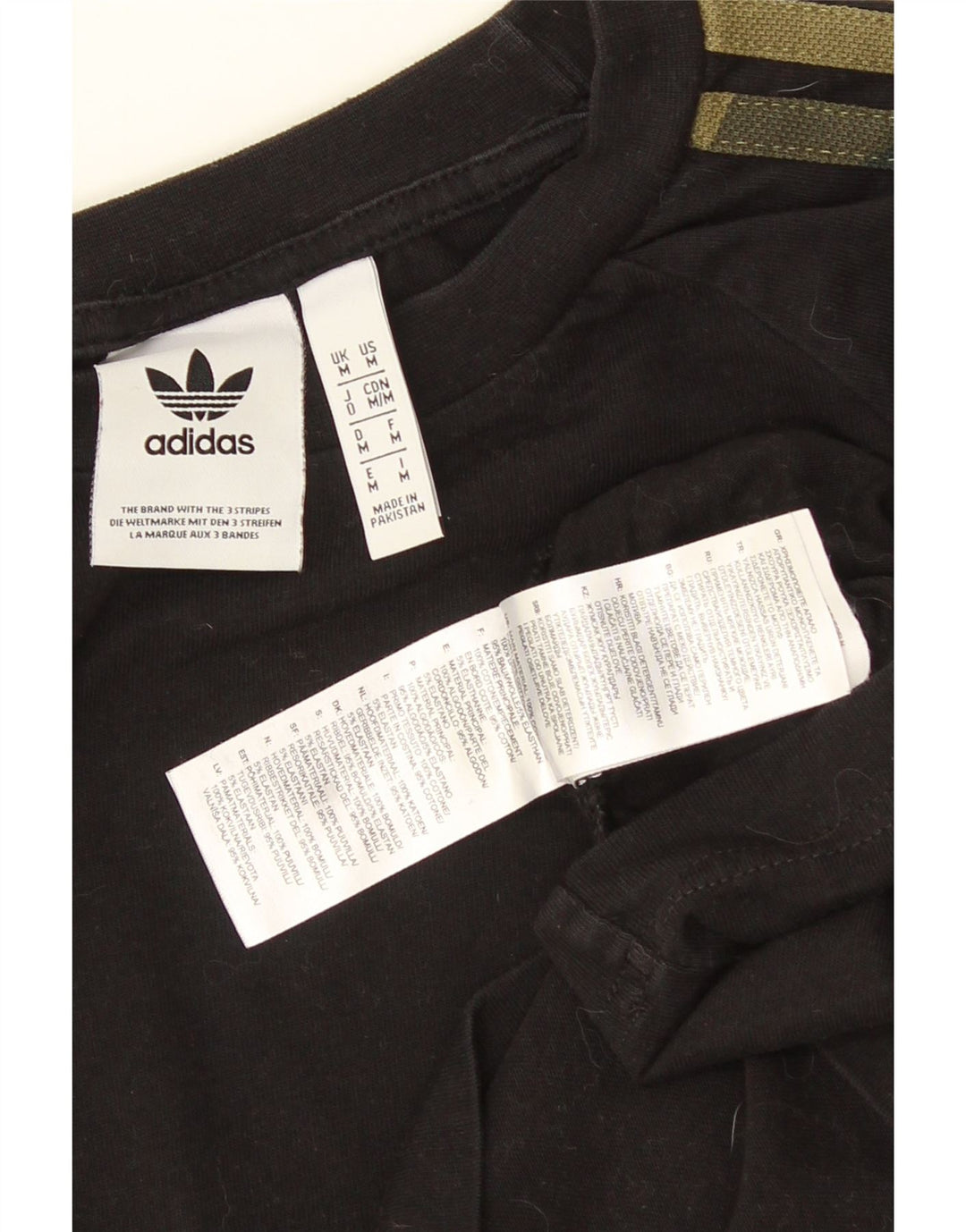 Top ADIDAS da uomo a maniche lunghe in cotone nero medio