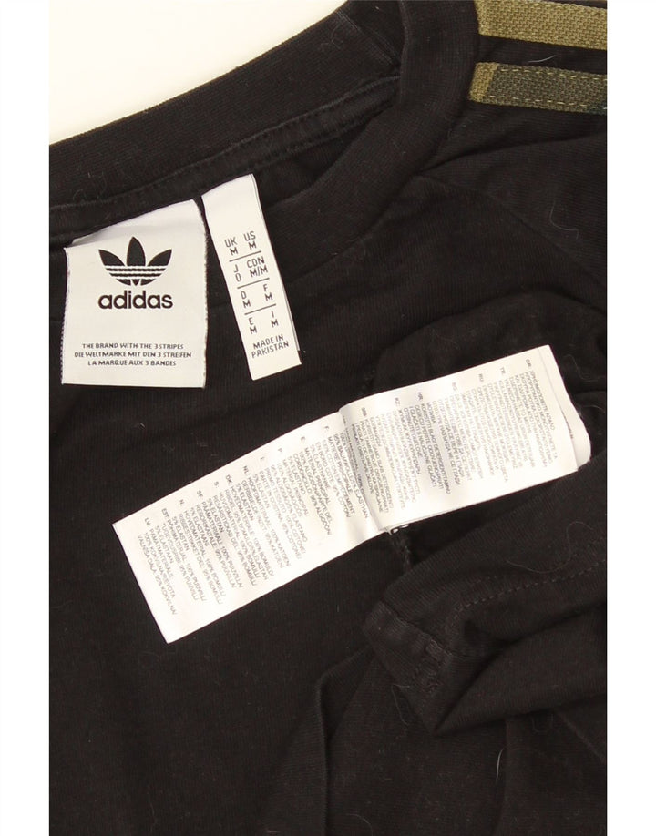 Top ADIDAS da uomo a maniche lunghe in cotone nero medio