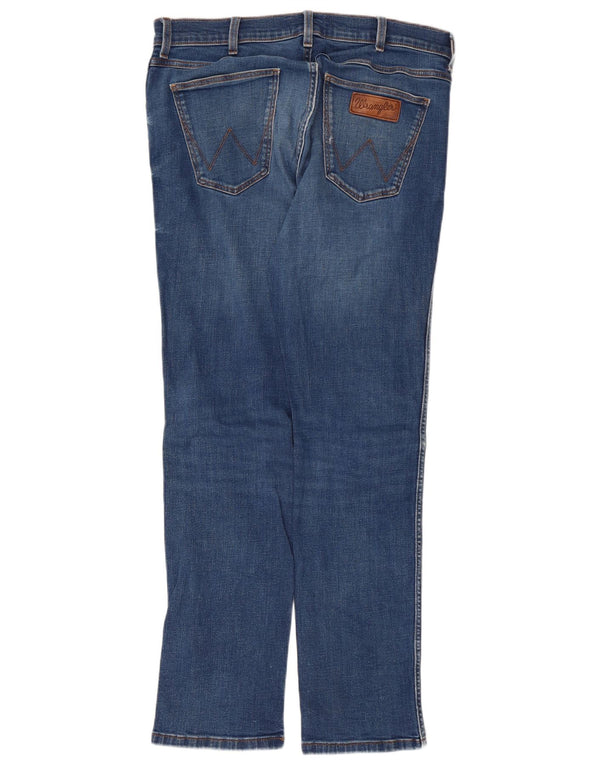Jeans dritti regolari da uomo Wrangler Greensboro W34 L32 cotone blu