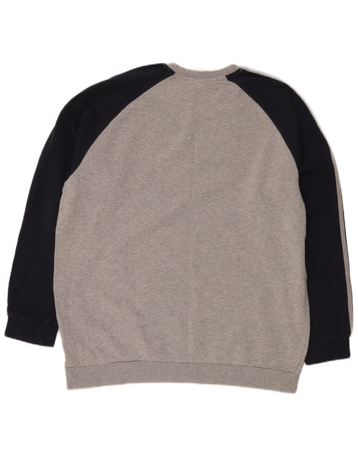 Felpa da uomo ADIDAS maglione 2XL cotone color block grigio