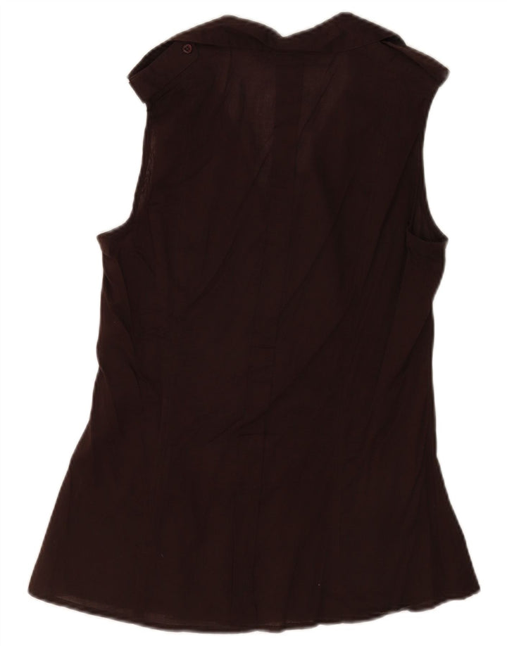 Camicia senza maniche da donna Zara UK 12 Marrone medio