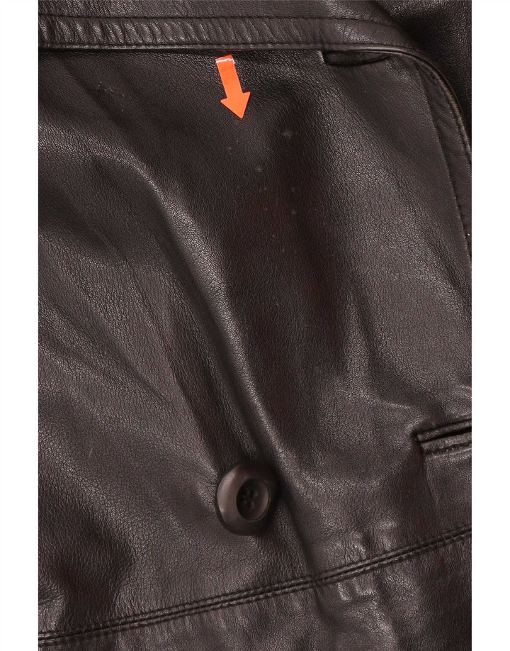 Giacca militare doppiopetto oversize da donna vintage IT 42 media nera