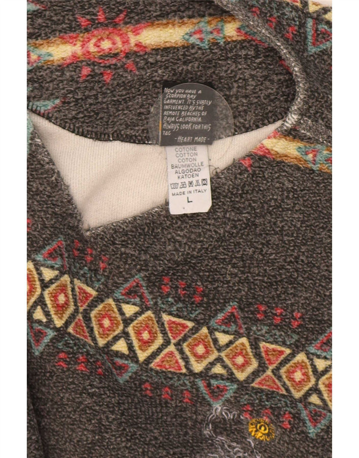 Felpa da uomo Scorpion Bay Maglione grande cotone geometrico grigio