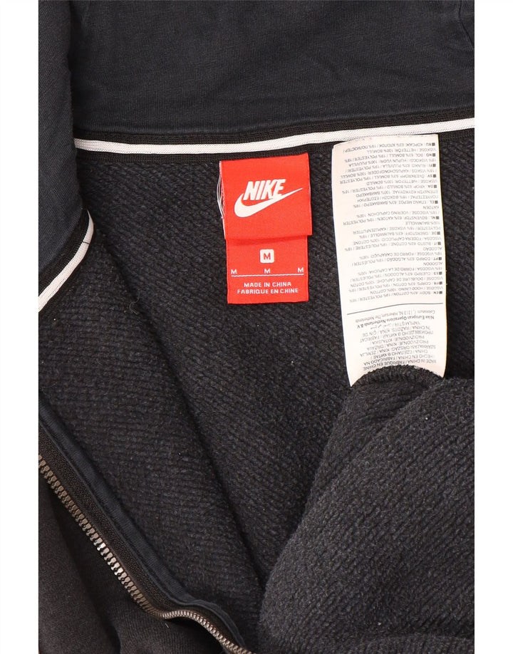 NIKE Felpa con cappuccio e zip grafica da uomo in cotone color block medio nero