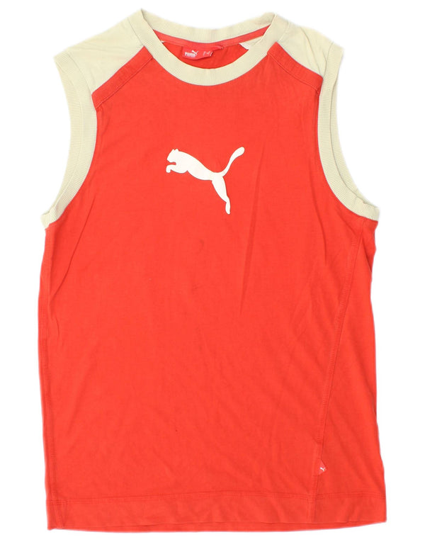 T-shirt grafica da donna Puma Top rosso medio color block