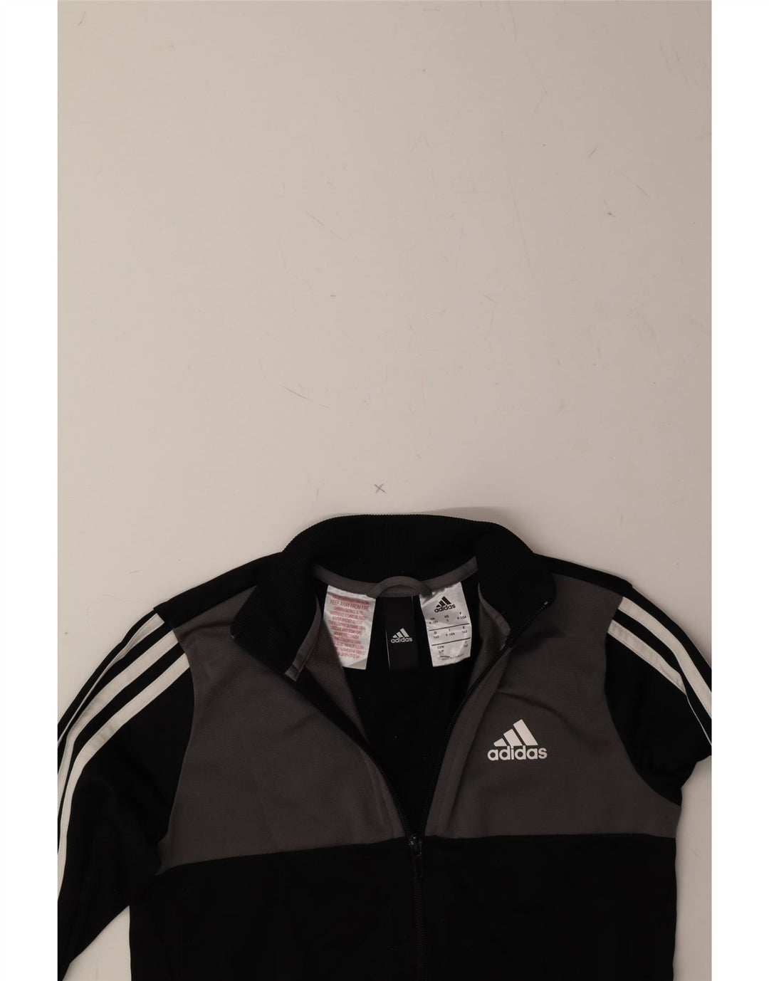ADIDAS Boys Tracksuit Top Jacket 9-10 Years Black Colourblock Polyester Vintage Adidas and Second-Hand Adidas from Messina Hembry 
