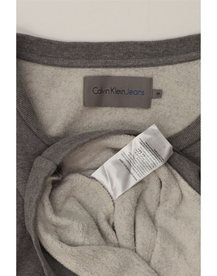 Felpa da donna Calvin Klein Jeans Jumper UK 14 Grigio medio chiazzato