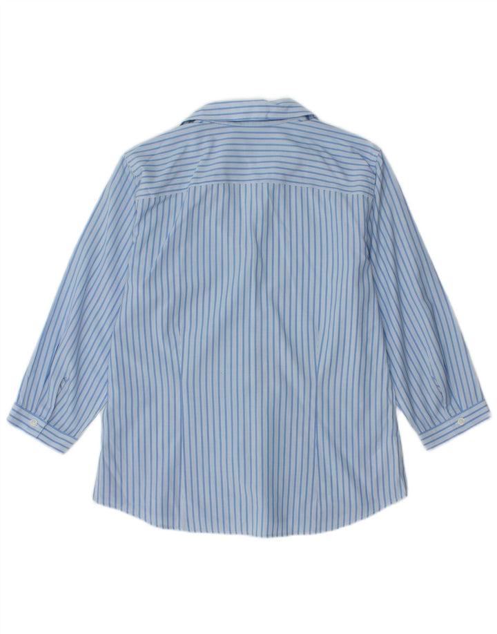 Camicia a maniche a 3/4 da donna EDDIE BAUER UK 14 Cotone a righe blu medio