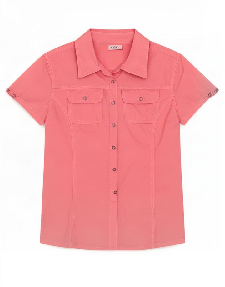 Max & Co. Camicia pullover a maniche corte da donna UK 10 piccola in cotone rosa