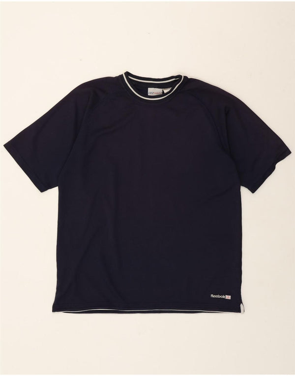 T-shirt da uomo Reebok Top Large in poliestere blu navy