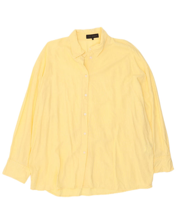 Camicia Zara da donna vestibilità comoda UK 20 2XL lino giallo