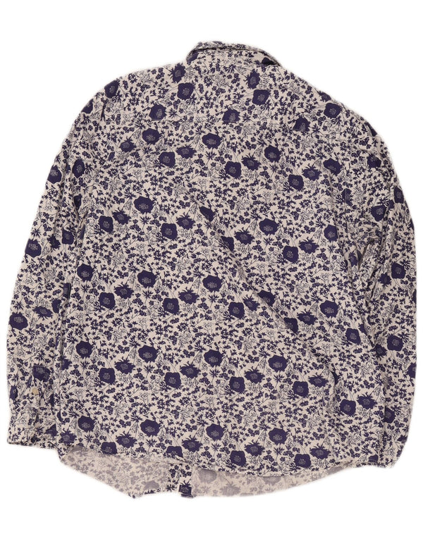 Crew Clothing Camicia da donna dalla vestibilità classica UK 16 Grande cotone floreale blu