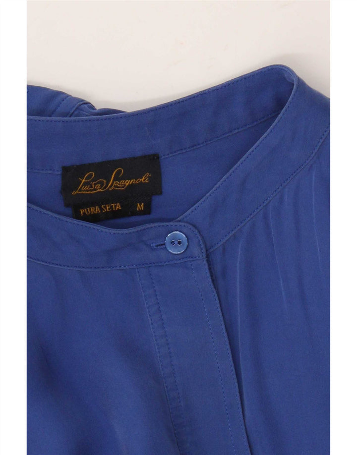 Camicetta a maniche lunghe da donna Luisa Spagnoli Top UK 14 Seta blu medio