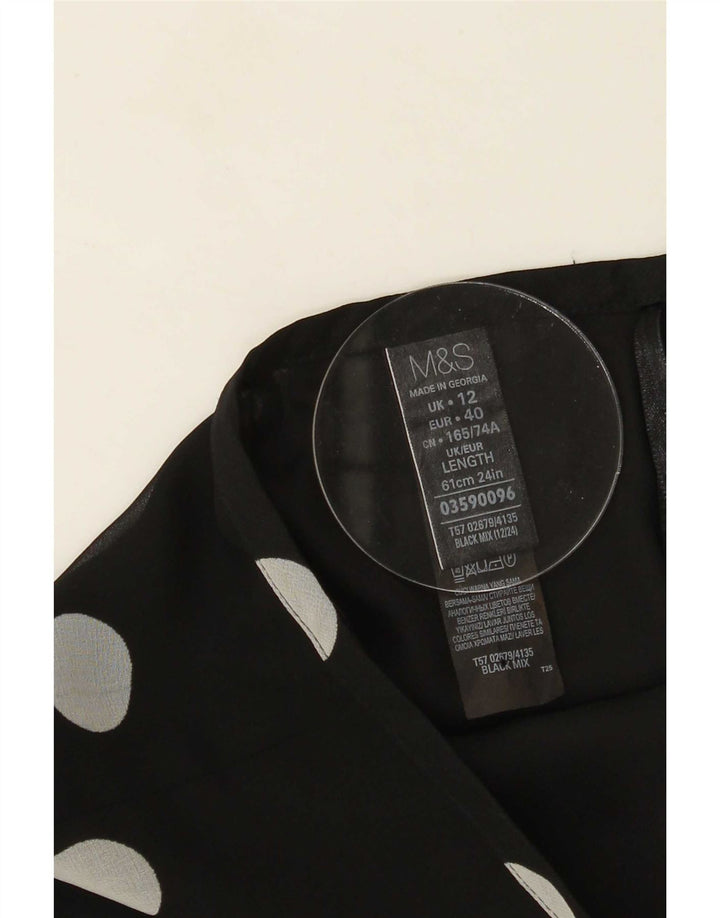Gonna a trapezio da donna Marks & Spencer UK 12 media W30 a pois neri