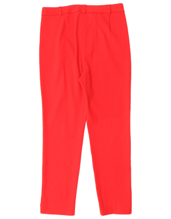 Pantaloni da abito slim da donna Marks & Spencer UK 10 Small W27 L27 Poliestere rosso