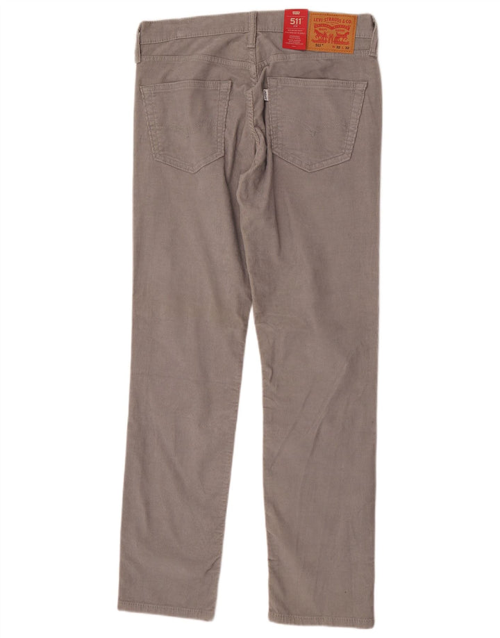 Pantaloni Levi's Uomo 511 Slim in velluto a coste W32 L32 Cotone Grigio