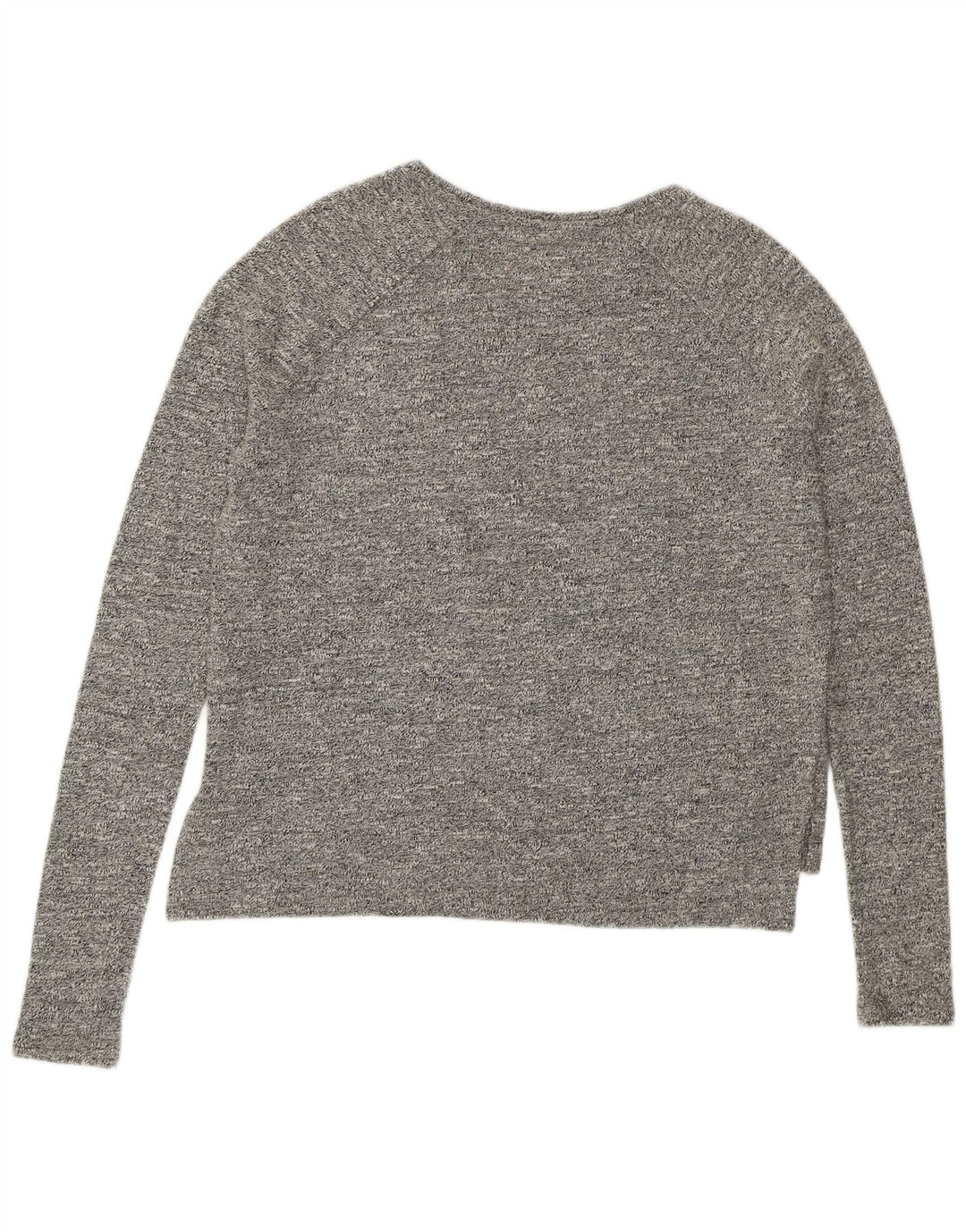SUPERDRY Top grafico oversize da donna a maniche lunghe UK 10 piccolo cotone grigio