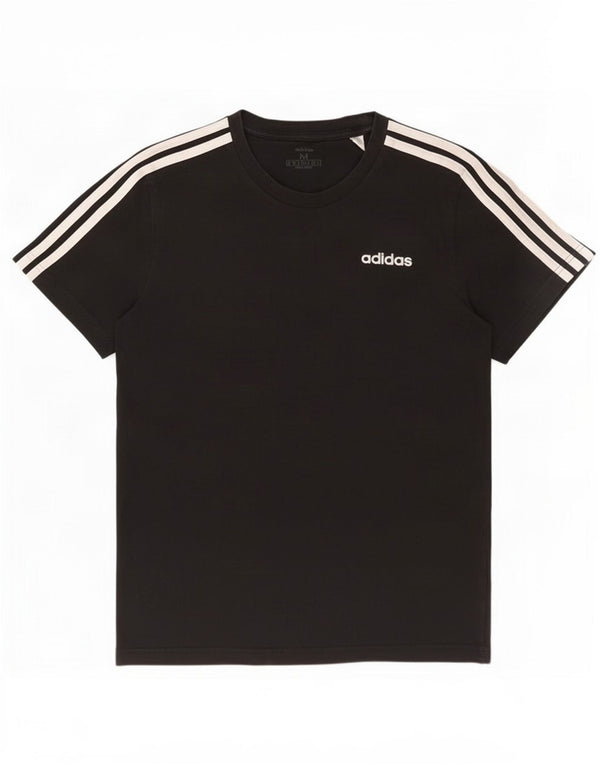 T-shirt Adidas da uomo Top media in cotone nero